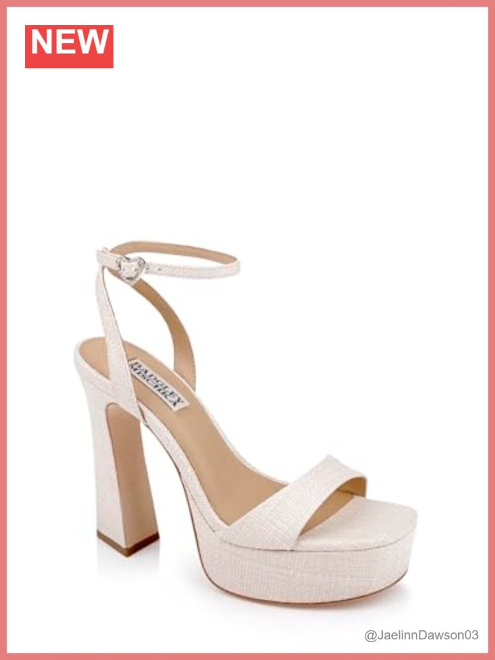 Badgley Mischka Caia Raffia Block Heel Sandals Open Toe Ankle Strap 5" Heel